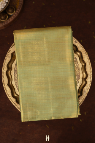 Kanchipuram Silk Saree In Green With Twill Weave Design