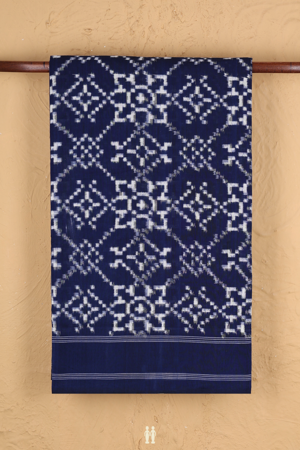 Pochampally Cotton Saree In Blue With Printed Design