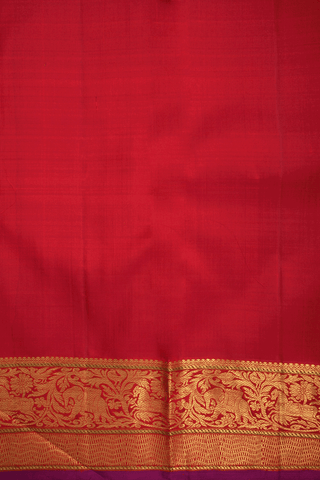 Allover Thilagam Zari Buttis Ruby Red Kanchipuram Silk Saree