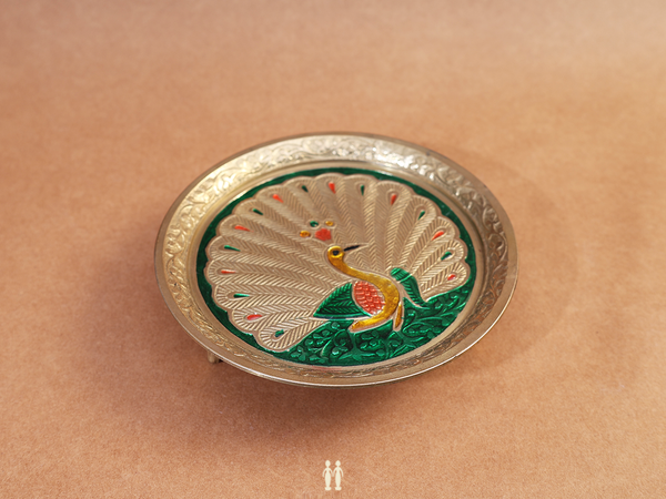 Peacock Design Brass Pooja Stand