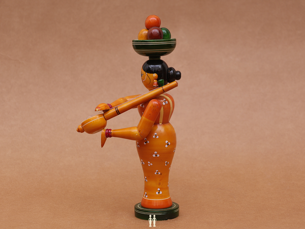 Wooden Handicraft Music Doll For Showpiece