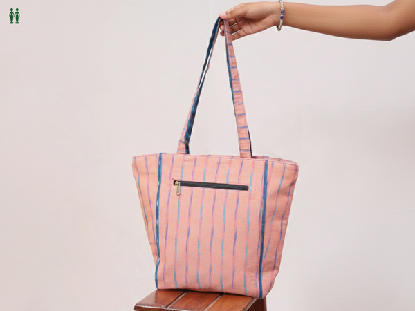 Printed Design Dusty Pink Cotton Hand Bag