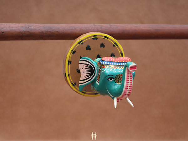 Wooden Handicraft Elephant Head For Wall Decor