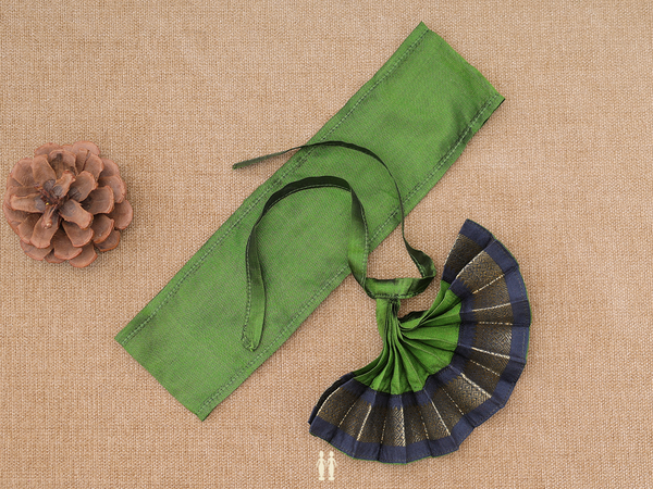 Zari Border Green Silk Cotton Amman Pavadai Set
