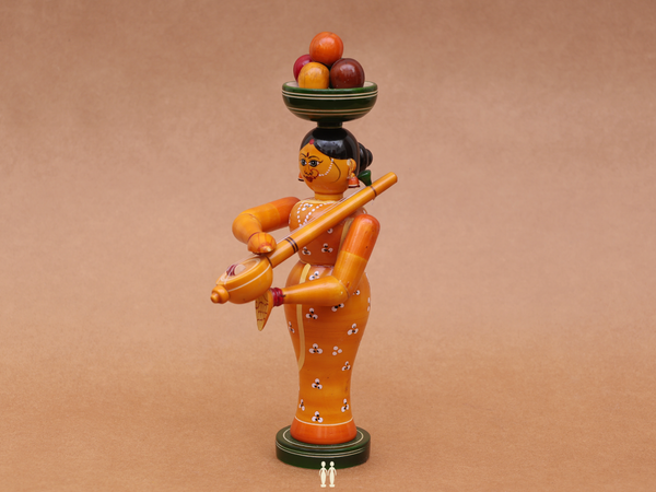 Wooden Handicraft Music Doll For Showpiece