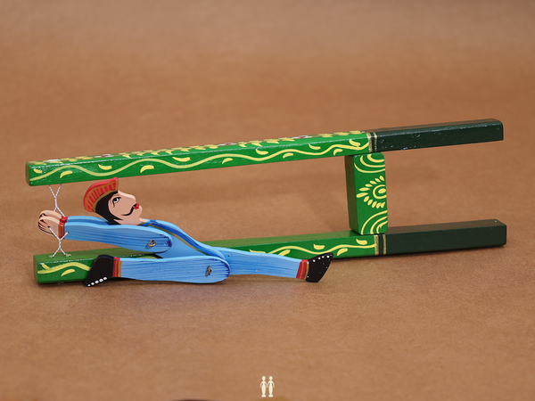 Wooden Handicraft Multicolor Jumping Man Toy