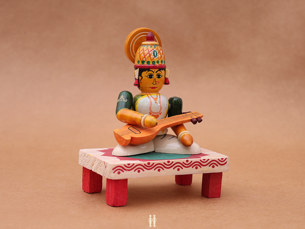 Wooden Handicraft Saraswati Devi For Showpiece