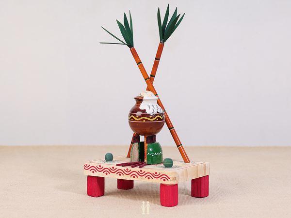 Wooden Pongal Set For Show Piece