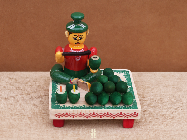 Wooden Handicraft Coconut Seller For Showpiece