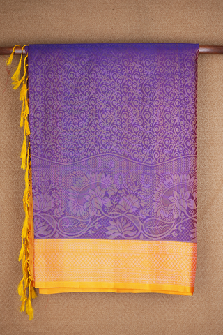 Brocade Zari Design Grape Purple Soft Silk Saree