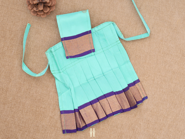 Zari Buttas Green Silk Cotton Amman Pavadai Set