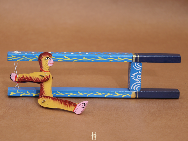 Wooden Handicraft Multicolor Jumping Animal Toy