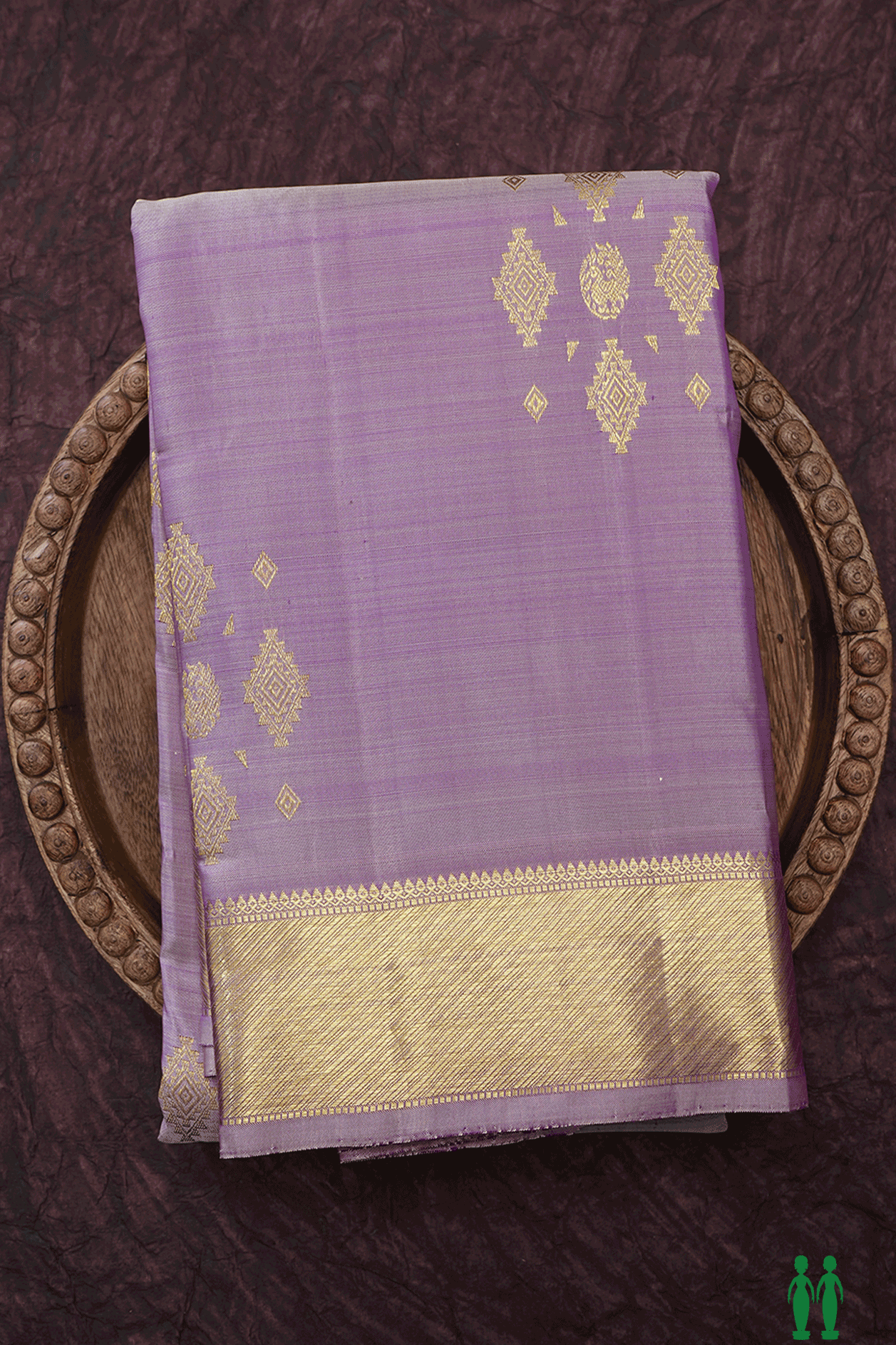 Peacock And Diamond Motifs Dual Tone Kanchipuram Silk Saree