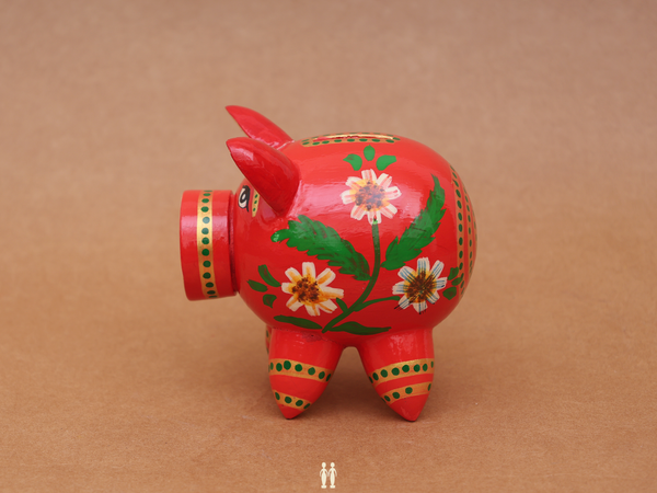 Wooden Handicraft Piggy Bank For Showpiece