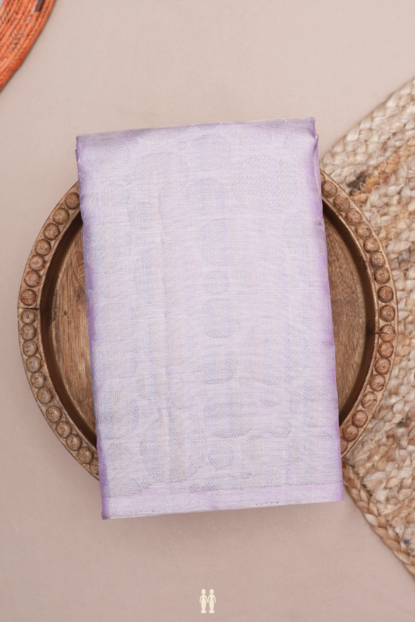 Kanchipuram Silk Saree In Purple Tissue With Zari Buttas