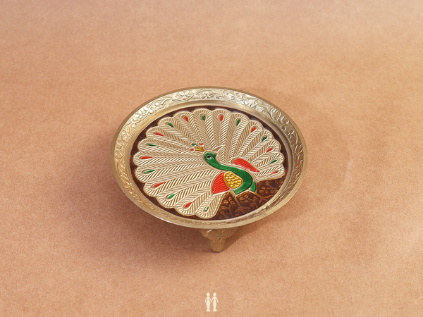 Peacock Design Brass Pooja Stand
