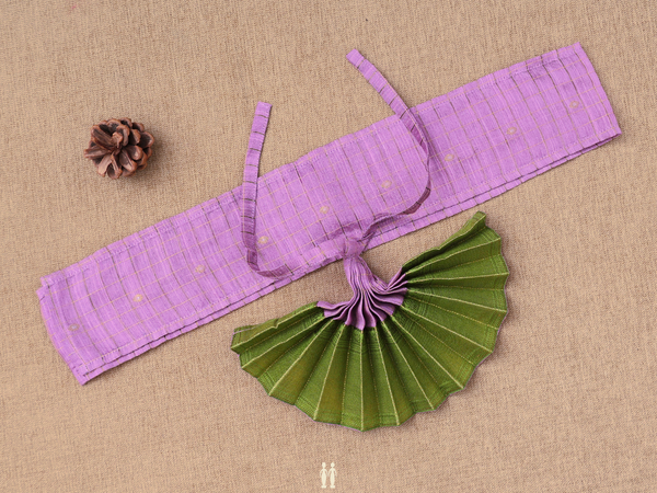 Contrast Border Mauve Silk Cotton Amman Pavadai Set