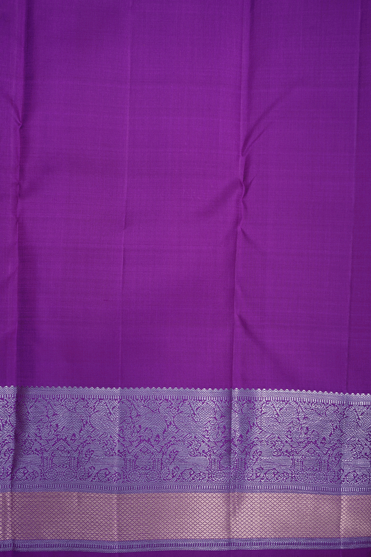 Peacock Zari Motifs Purple Kanchipuram Silk Saree