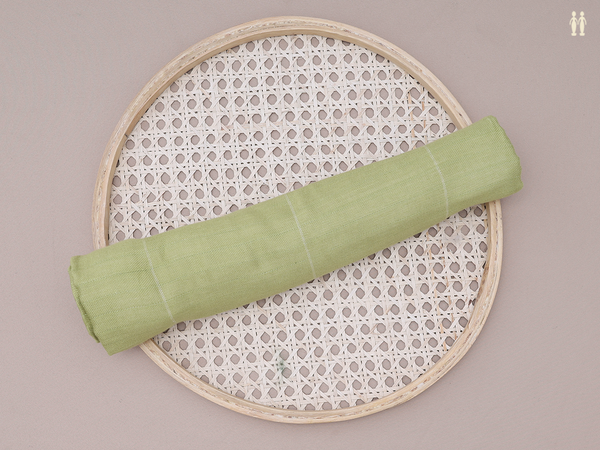 Stripes Design Green Linen Towel