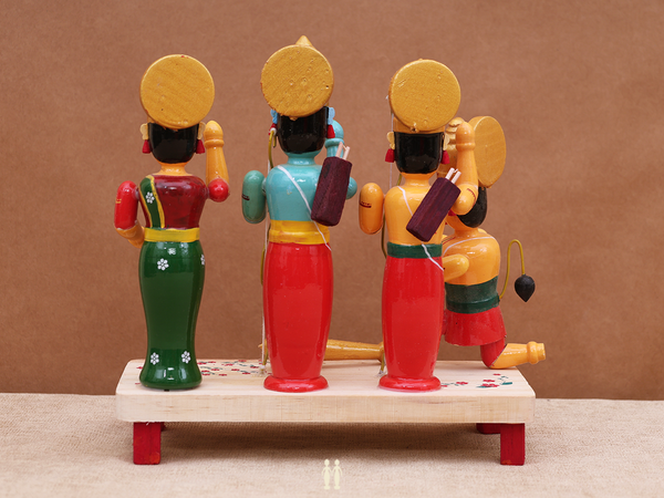 Wooden Ramar, Seeta, Lakshmanan And Hanuman For Showpiece