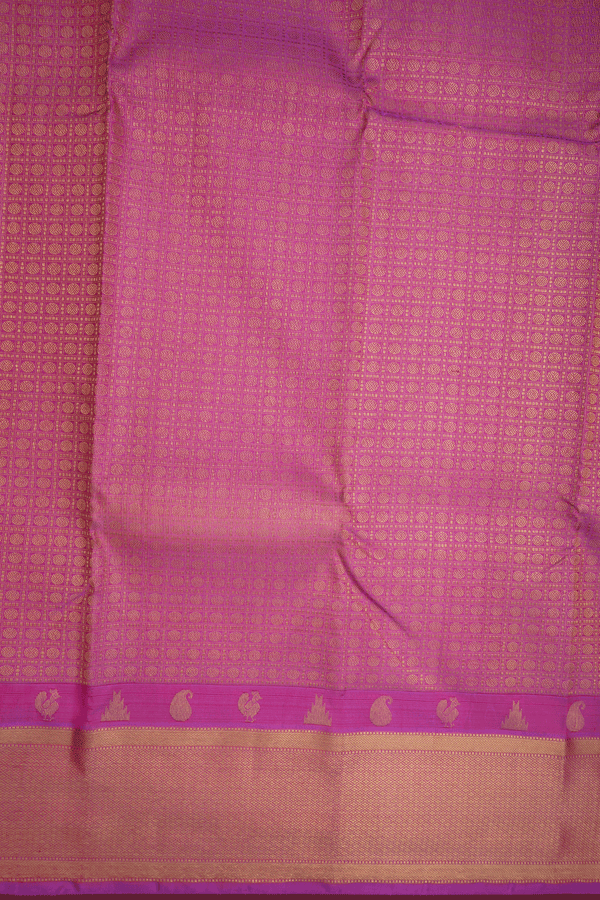 Rudraksh Zari Design Lotus Pink Kanchipuram Silk Saree