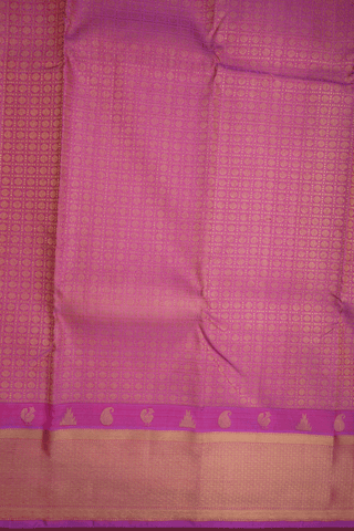 Rudraksh Zari Design Lotus Pink Kanchipuram Silk Saree