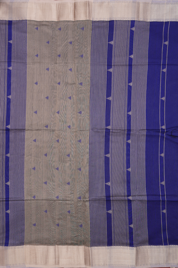 Threadwork Buttas Royal Blue Maheswari Silk Cotton Saree