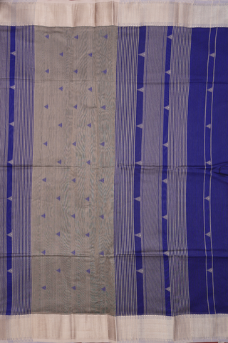 Threadwork Buttas Royal Blue Maheswari Silk Cotton Saree