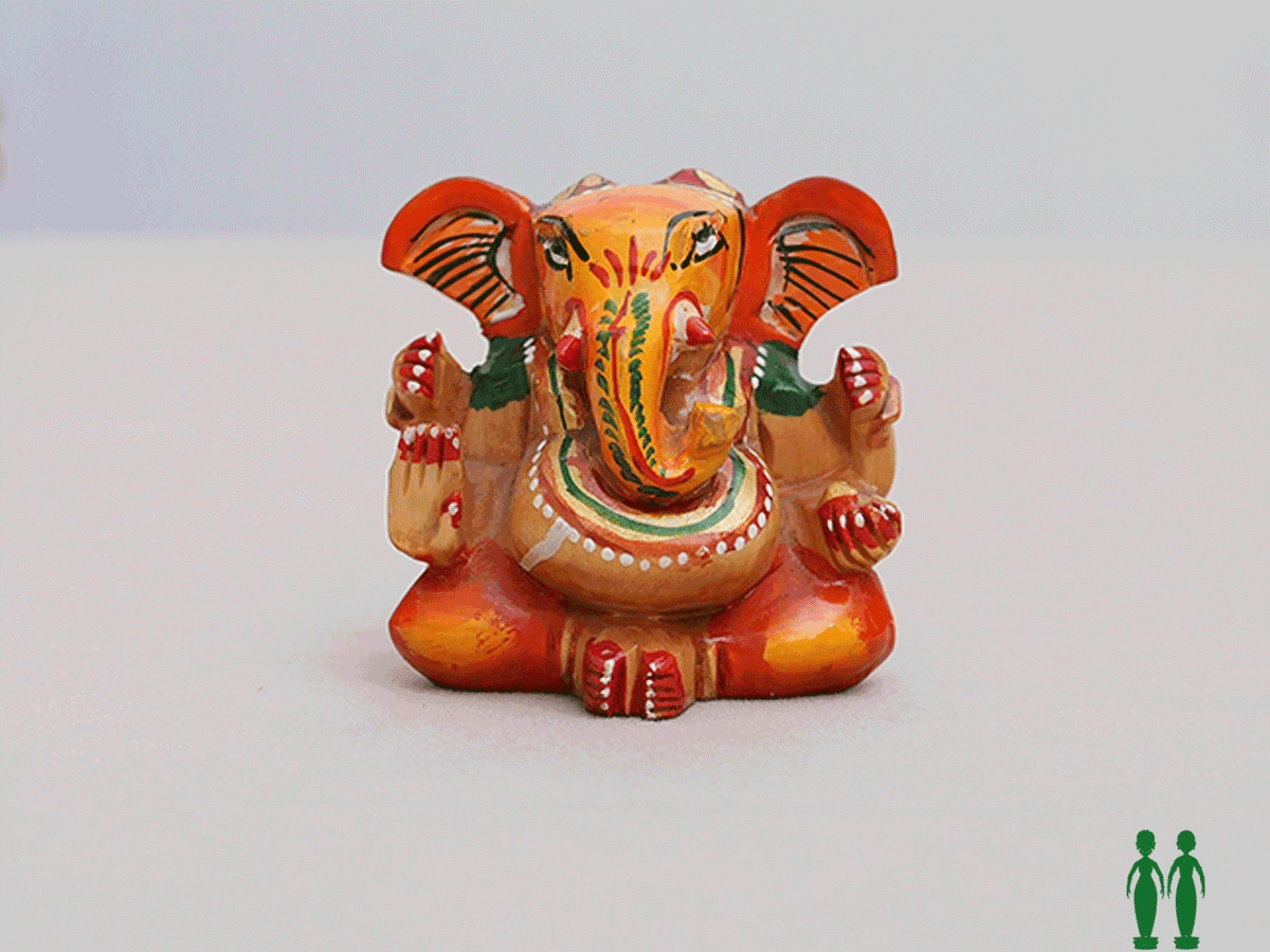 Wooden Handicraft Ganesha Statue For Showpiece