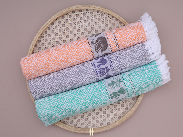 Multicolor Set Of 3 Cotton Towel