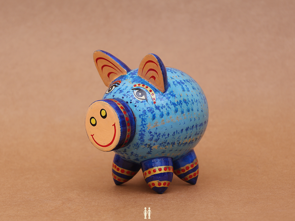 Wooden Handicraft Piggy Bank For Showpiece