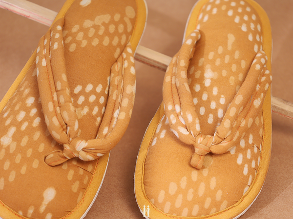 Printed Design Orange Cotton Slippers