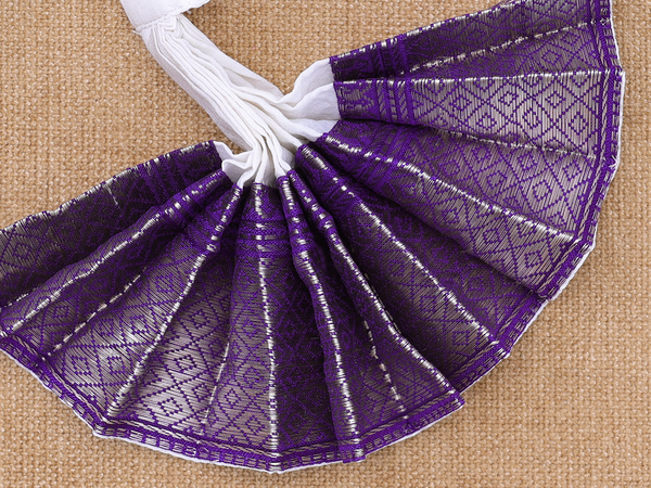 Zari Border White Silk Cotton Amman Pavadai Set