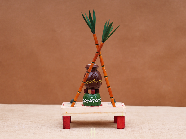 Wooden Handicraft Pongal Set For Decor