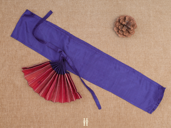 Zari Border Blue Silk Cotton Amman Pavadai Set