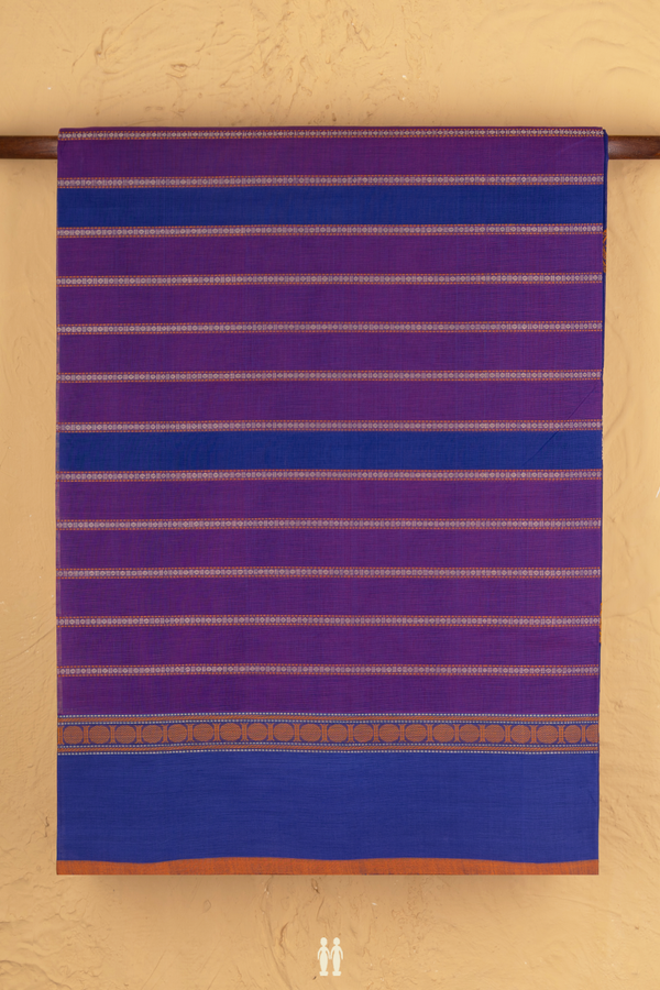 Coimbatore Cotton Saree Purple And Blue With Stripes Design