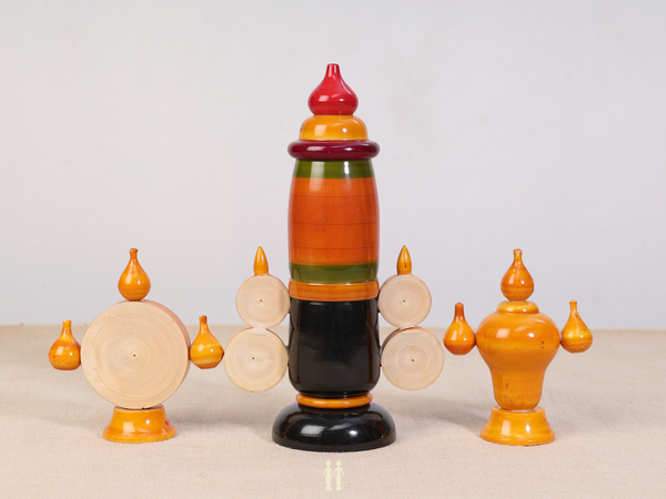 Lord Venkateswara With Sangu Chakkaram Wooden Set For Decor