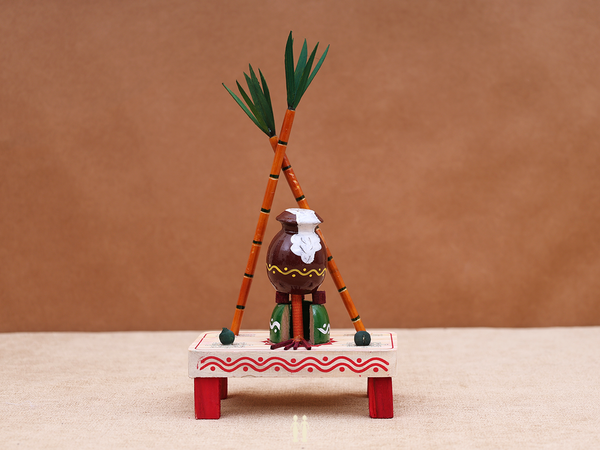 Wooden Handicraft Pongal Set For Decor