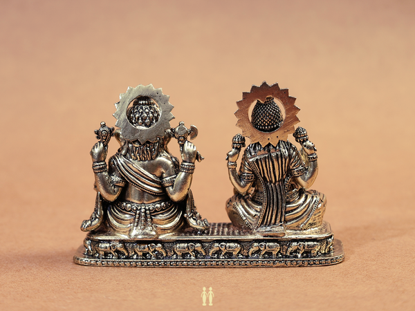 Brass Lakshmi And Ganesha Idol For Pooja Set