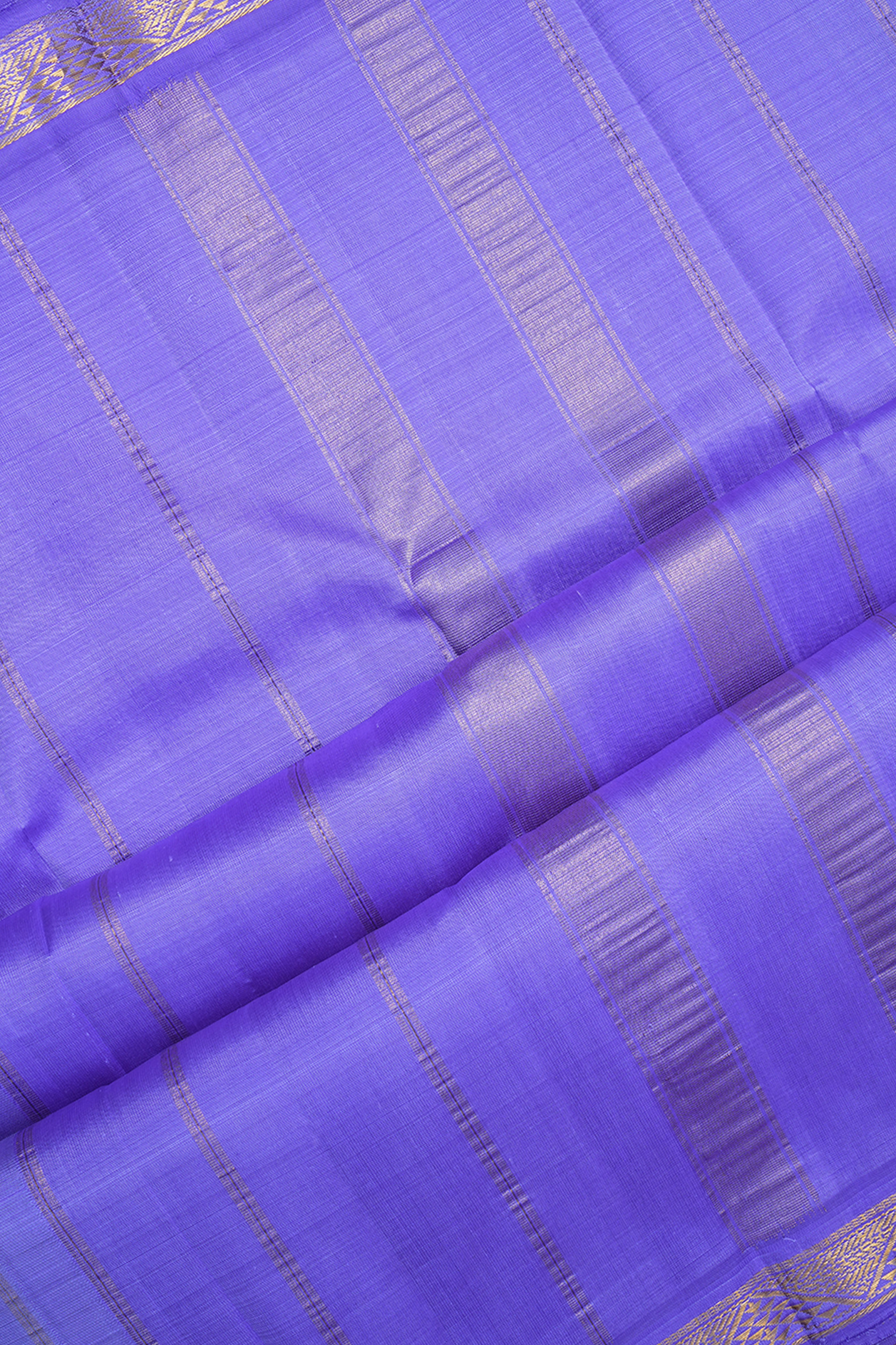 Geometric Zari Border Yam Purple Kanchipuram Silk Saree