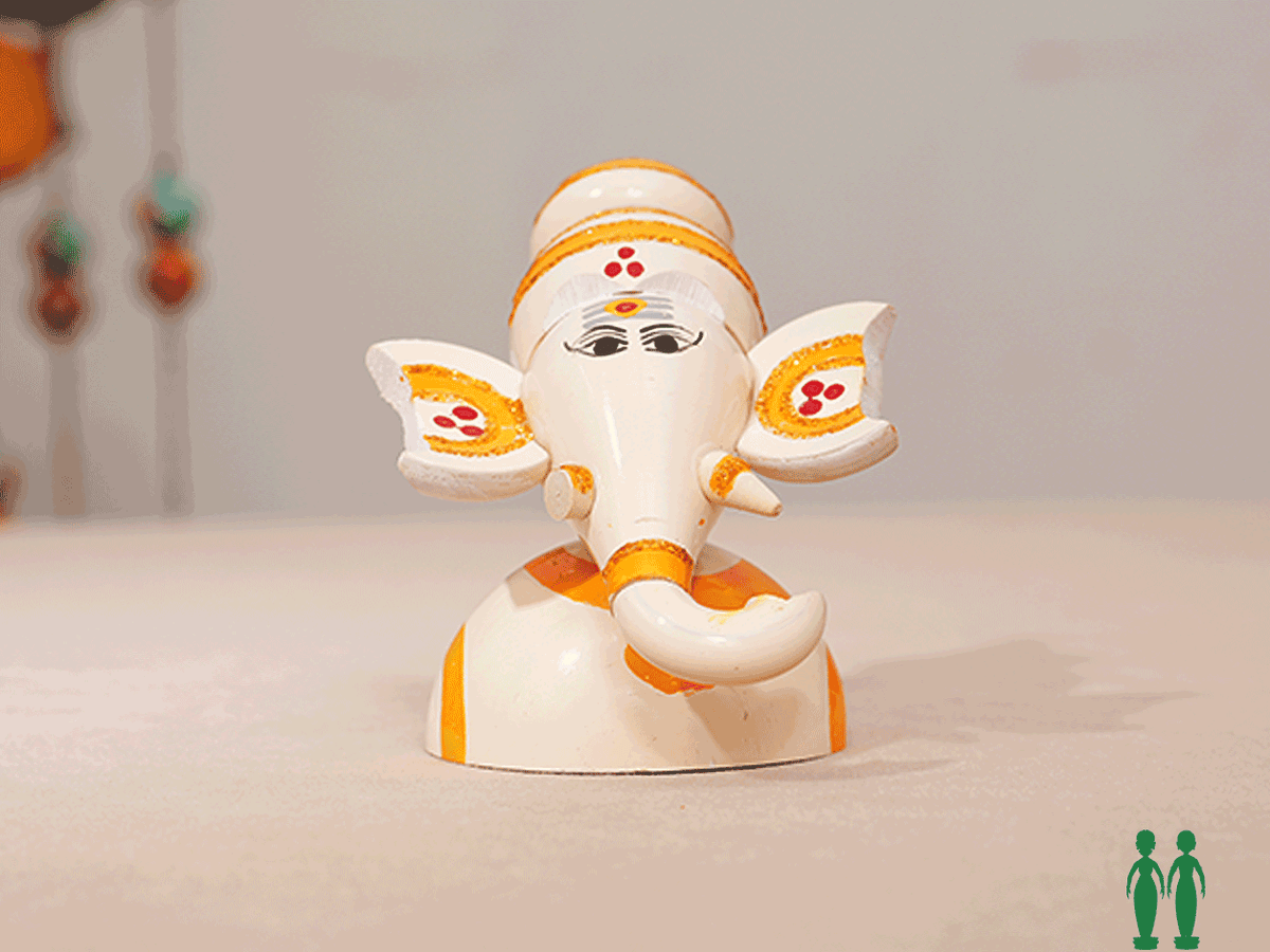 Wooden Handicraft Ganesha Face For Decor