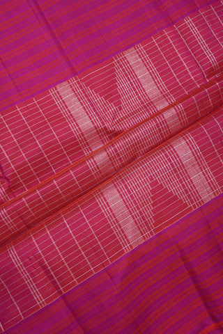 Zari Checked Design Plum Purple Kanchipuram Silk Saree