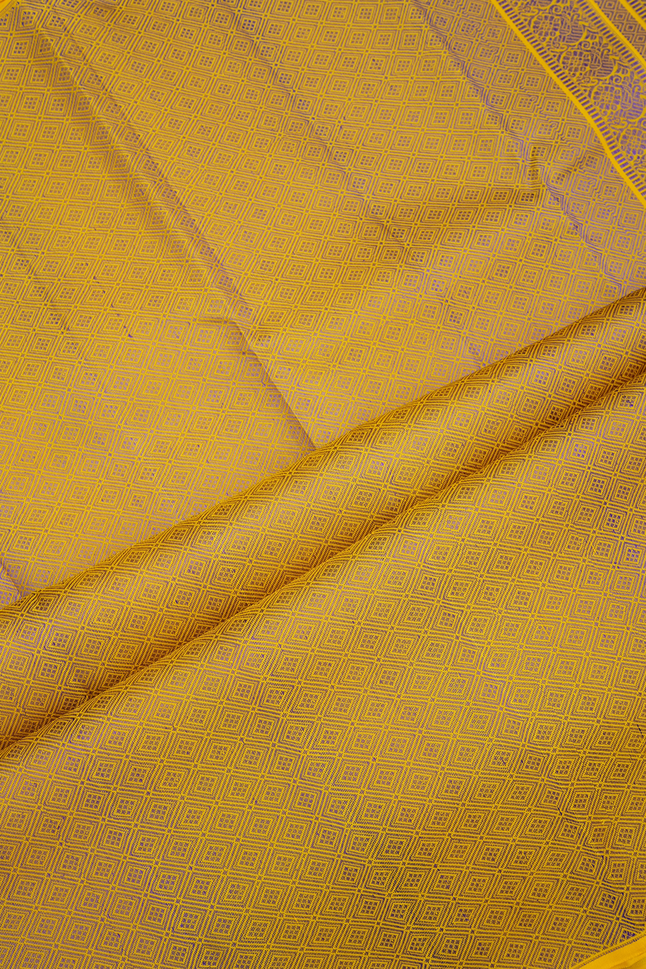 Temple Border Plain Royal Yellow Kanchipuram Silk Saree