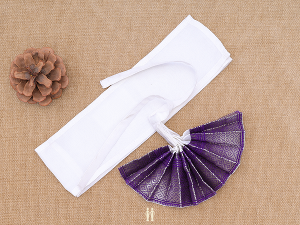 Zari Border White Silk Cotton Amman Pavadai Set