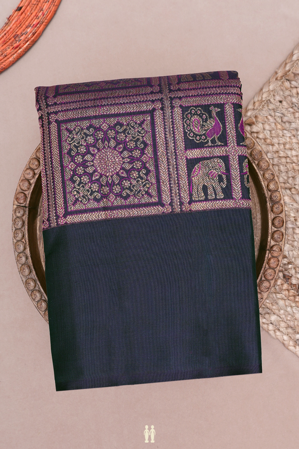 Kanchipuram Silk Saree Bottle Green With Brocade Design