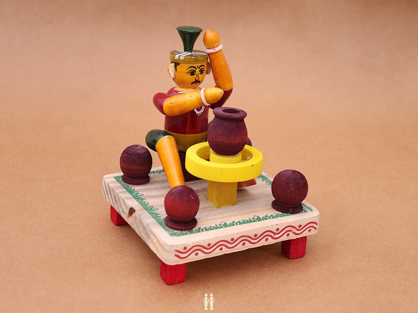 Wooden Handicraft Pot Maker For Decor