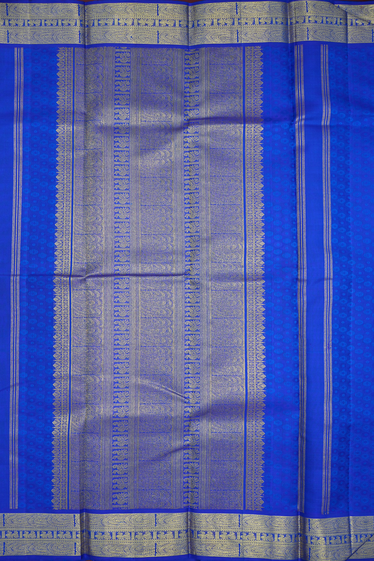 Floral Paisley Self Design Royal Blue Kanchipuram Silk Saree