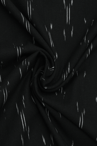 Chinese Collar Stripes Design Black Ikat Cotton Long Kurta