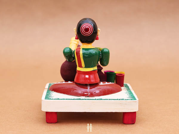 Wooden Handicraft Butter Milk Seller For Showpiece