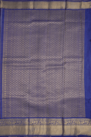 Natural Screen Printed Dark Teal Green Kanchipuram Silk Saree